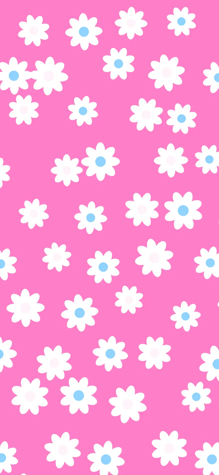 Y2K Pink and Blue Daisy Flower Pattern wallpaper for iPhone and Android